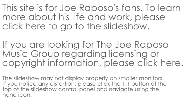 Info about Joe Raposo site